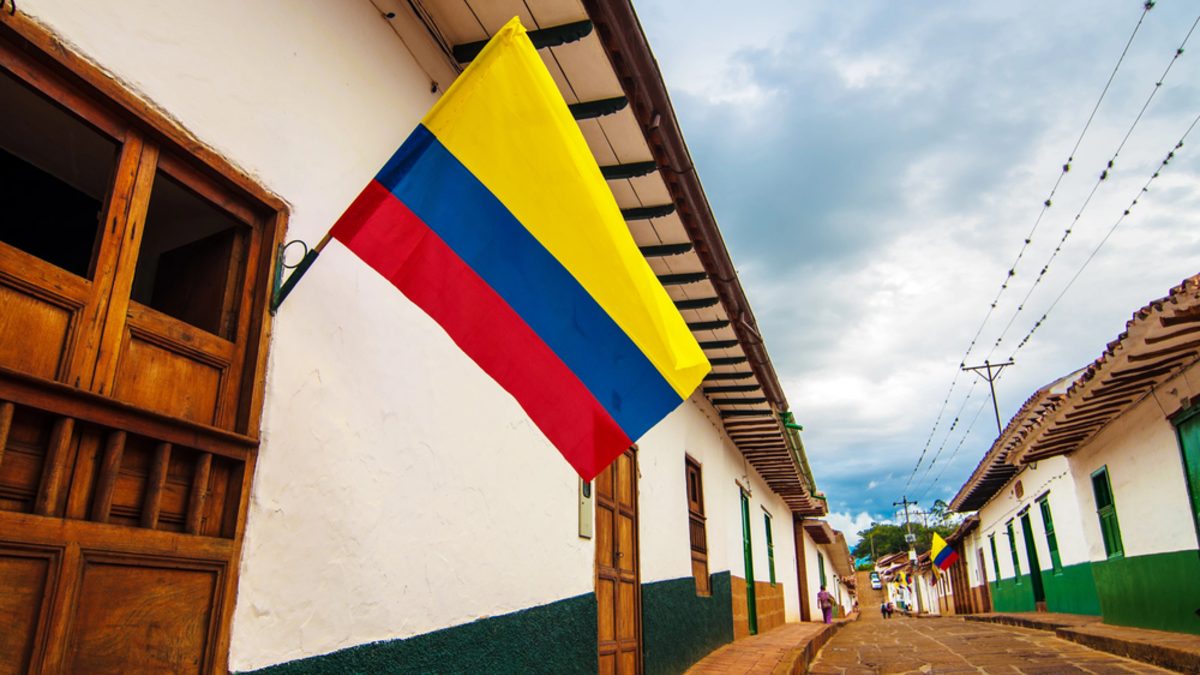 Bandiera colombiana gialla blu rossa