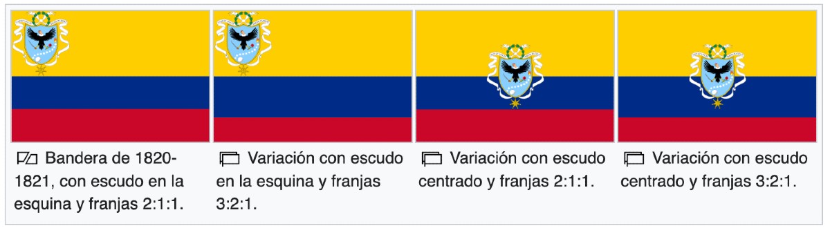 Seconda versione Grande Colombia bandiera